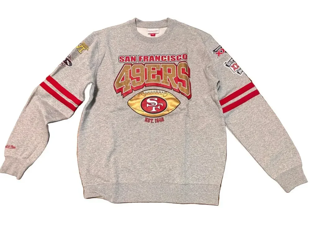 San Francisco 49ers Mitchell & Ness Throwback NFL Super Bowl Sweater Men’s L New